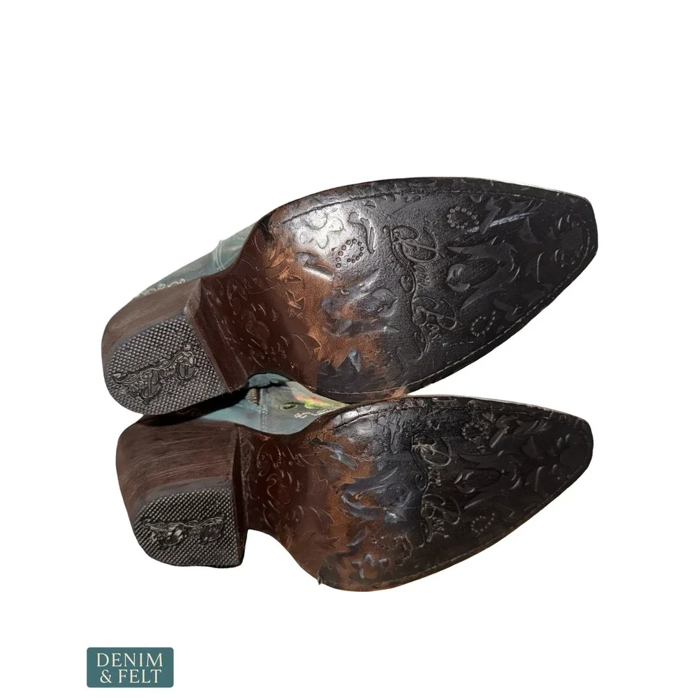 NEW‎ Dan Post Flower Child Turquoise Embroidered Knee High Western Boots 6.5 - Picture 11 of 16